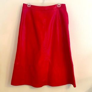 Size 8 - Anthropologie (Eri+Ali) vegan leather skirt in candy apple red.